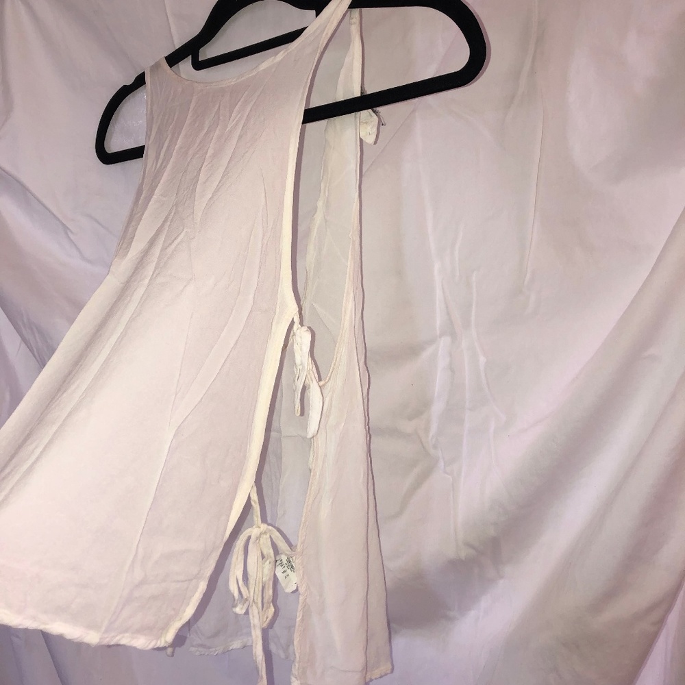 Side Tie High Neck Tank Top with Open Back